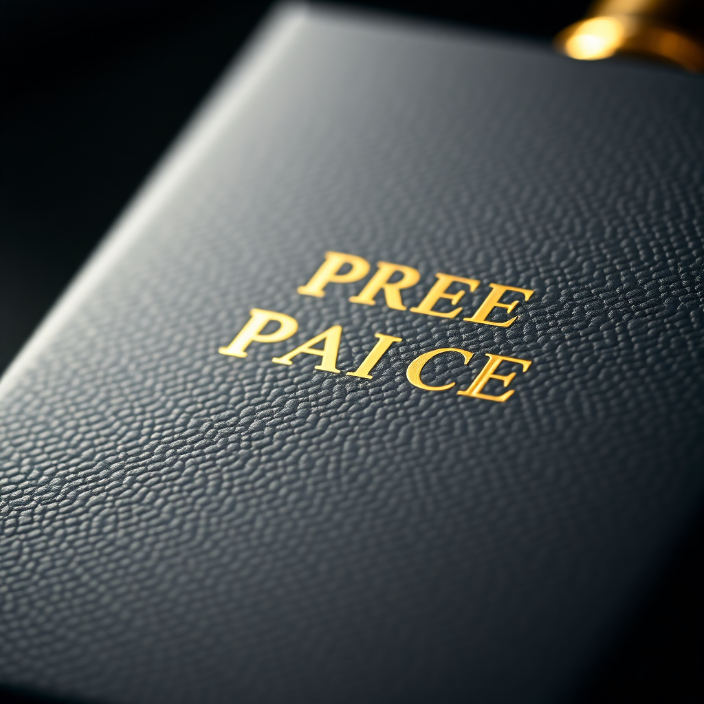 Close up of luxury perfume packaging, black textured box with gold foil stamping, elegant lighting